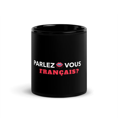 Caneca brilhante preta - BONJOUR PARIS