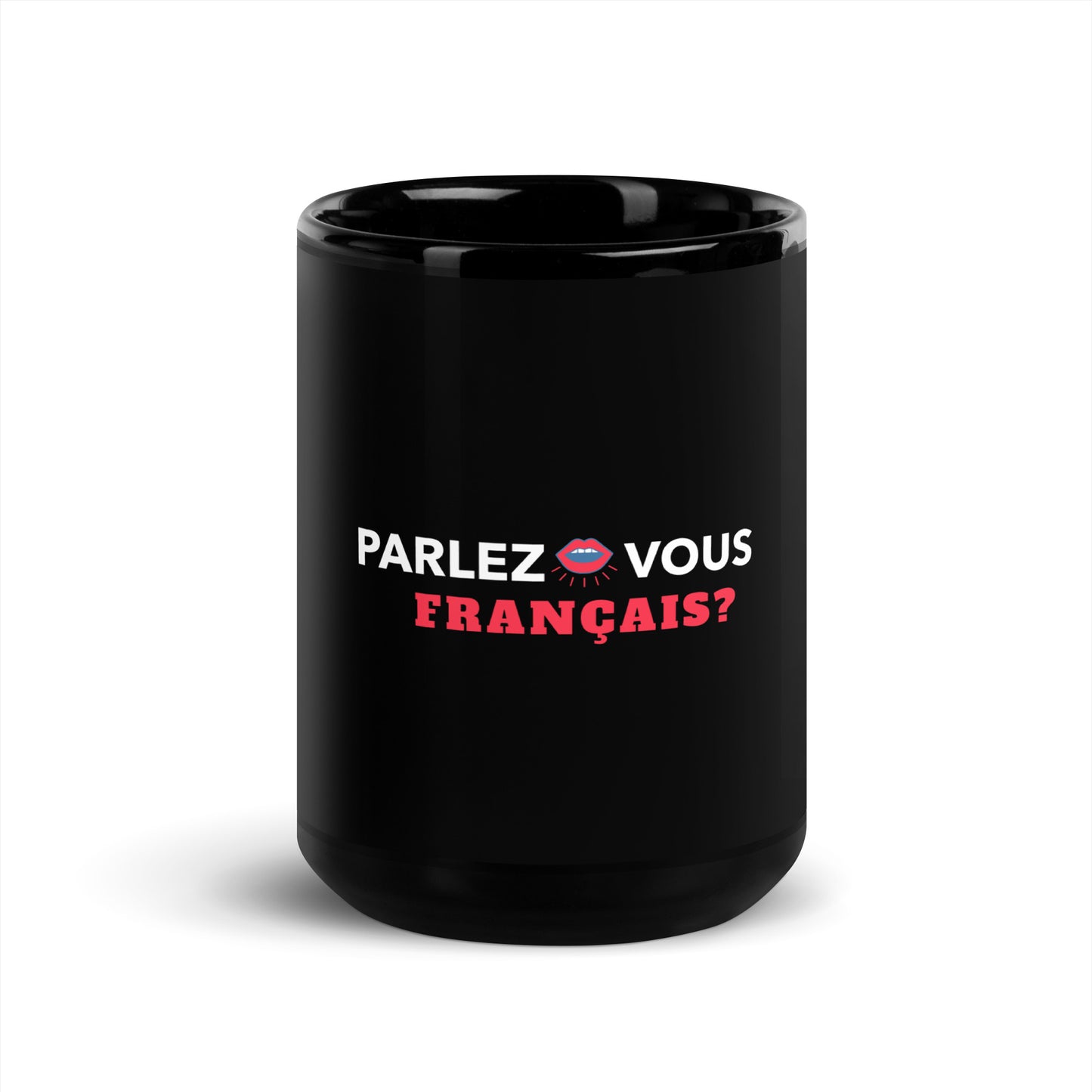 Caneca brilhante preta - BONJOUR PARIS