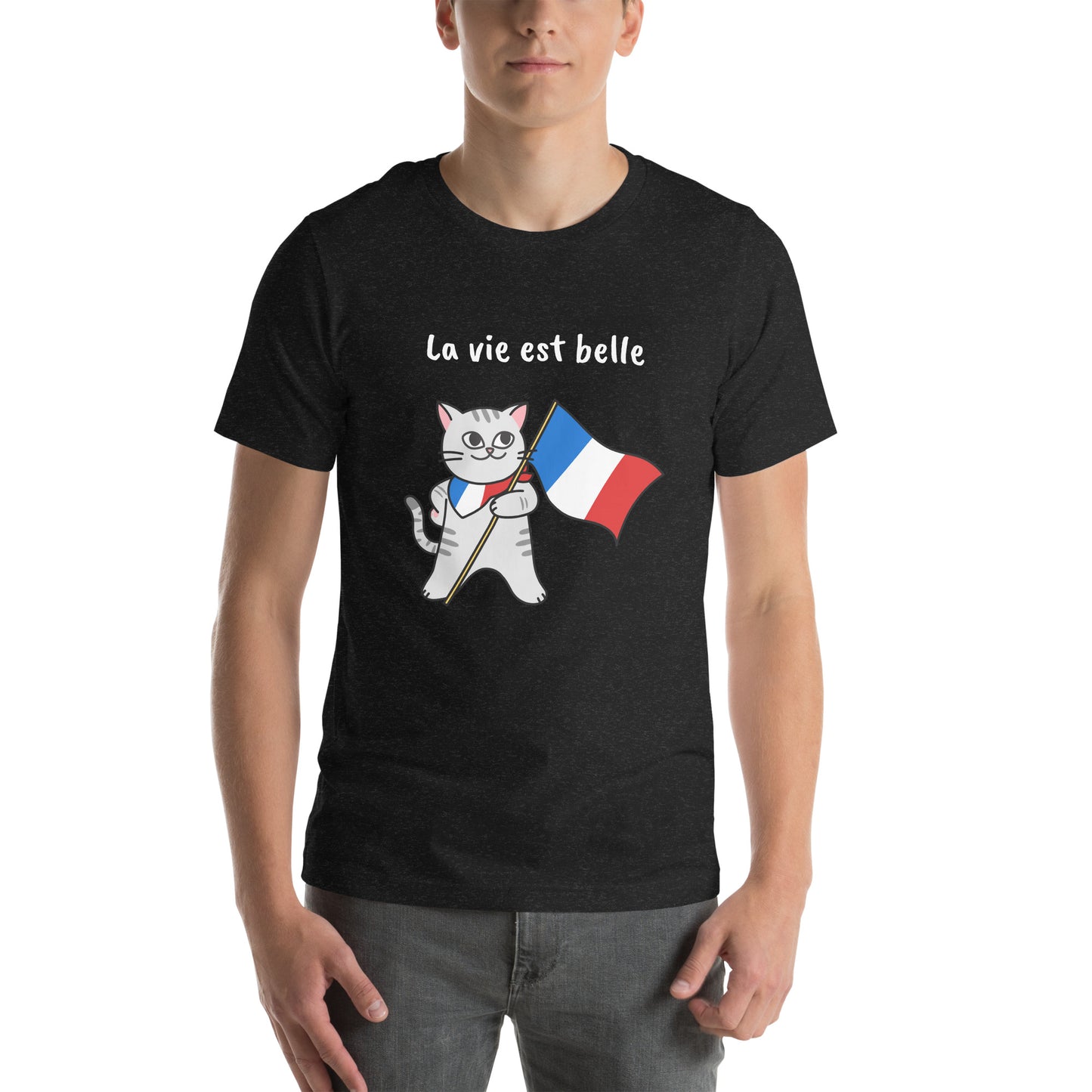 Camiseta unissex - Gato francês - La vie est belle