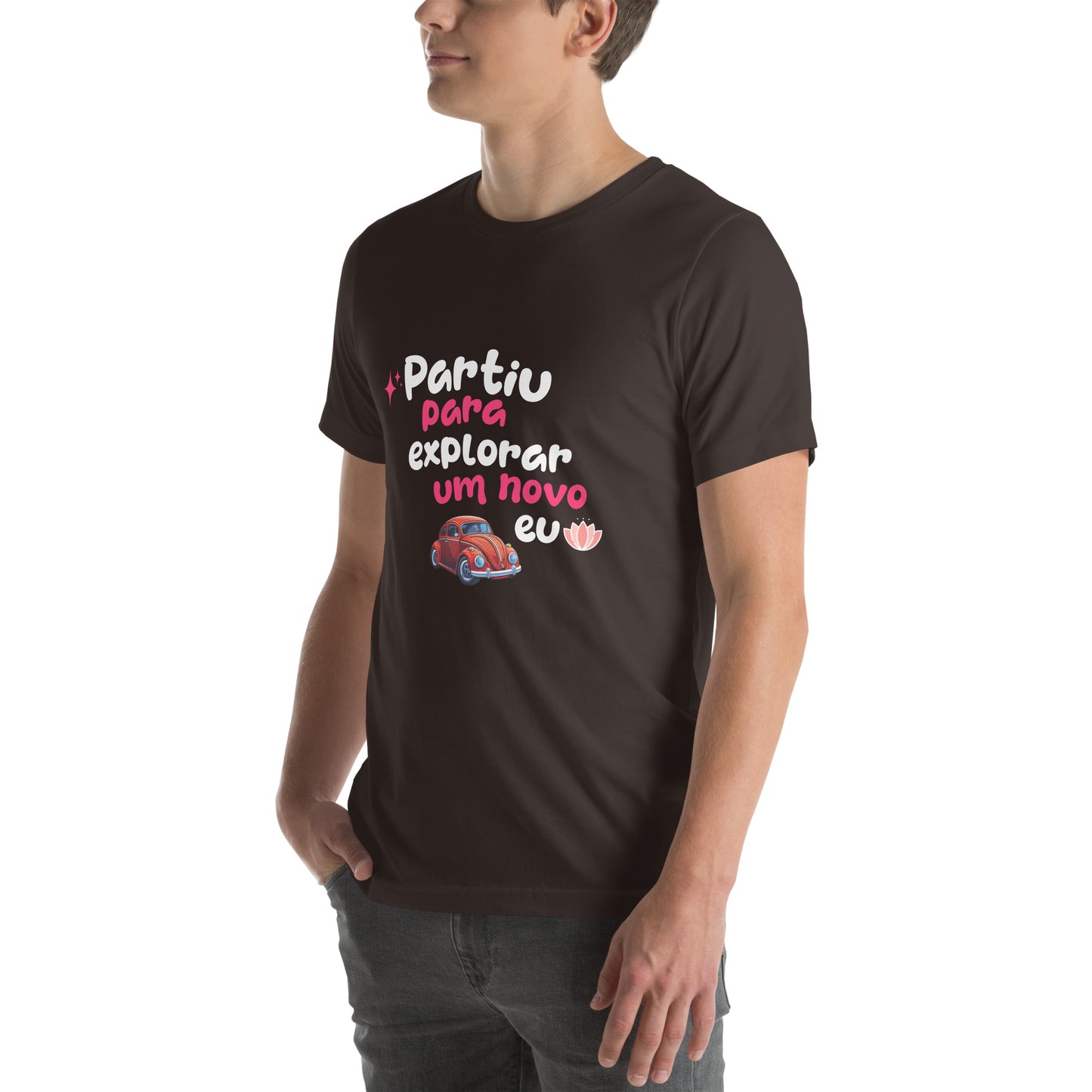 Camiseta unissex - Partiu para explorar um novo EU