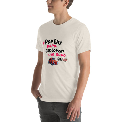 Camiseta unissex - Partiu para explorar um novo EU