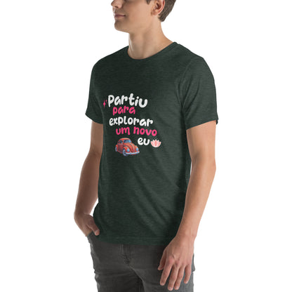 Camiseta unissex - Partiu para explorar um novo EU