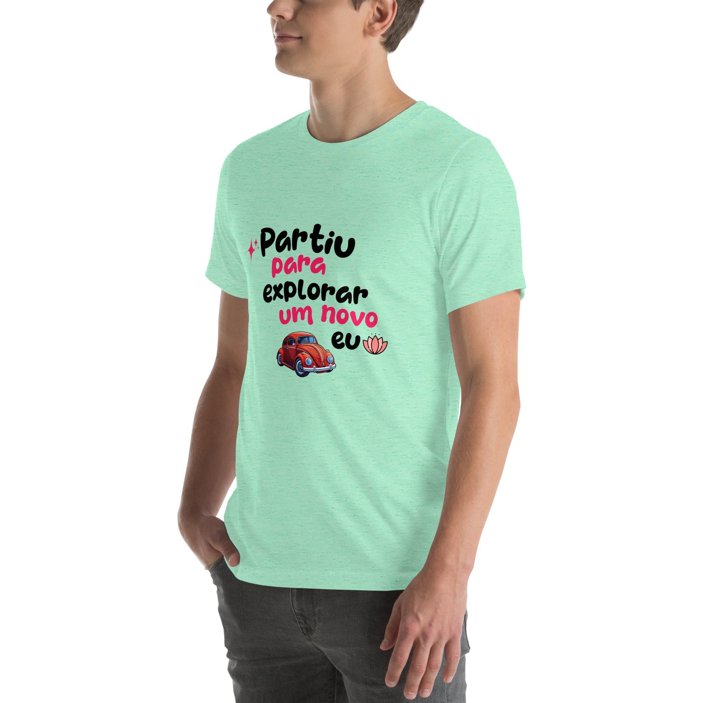 Camiseta unissex - Partiu para explorar um novo EU