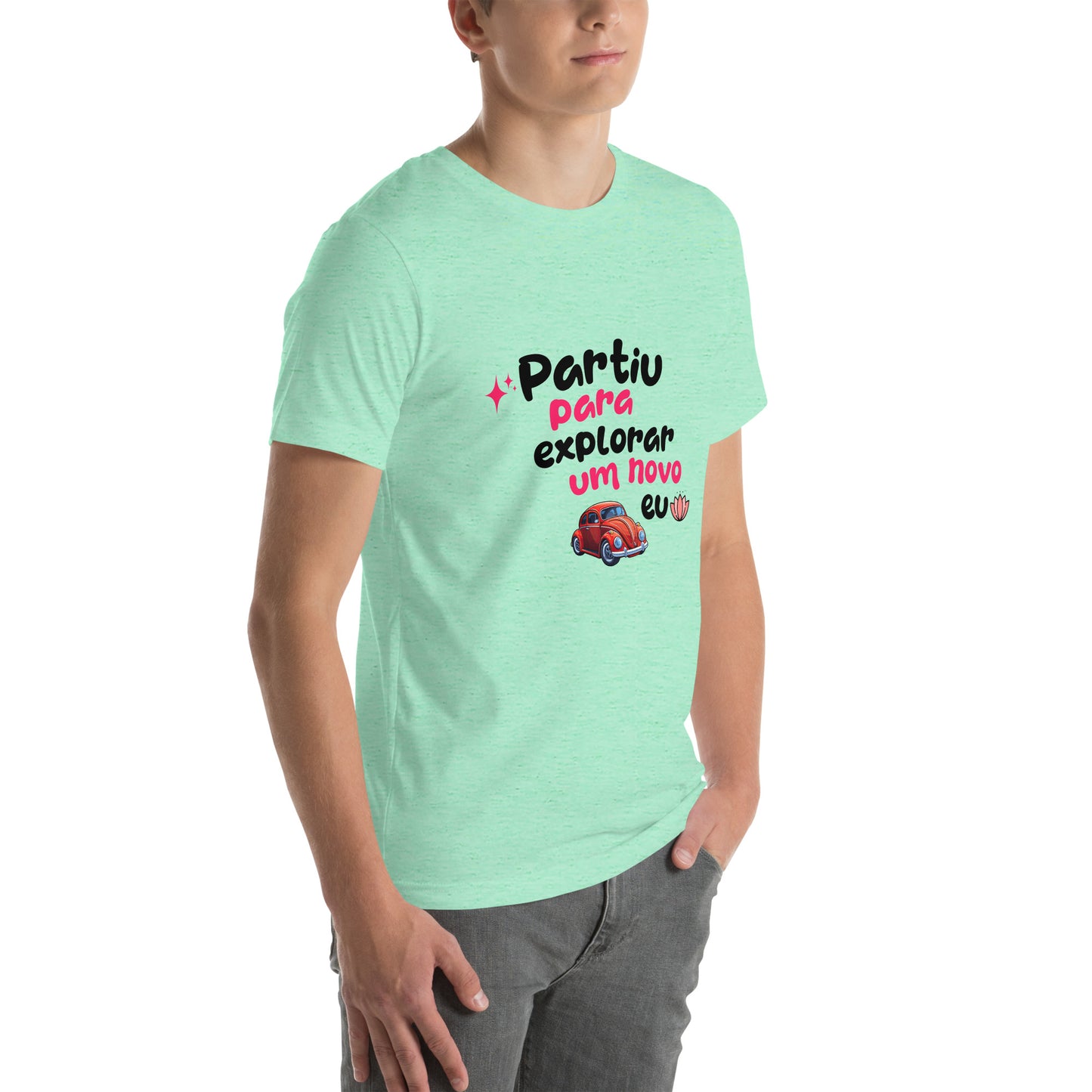 Camiseta unissex - Partiu para explorar um novo EU