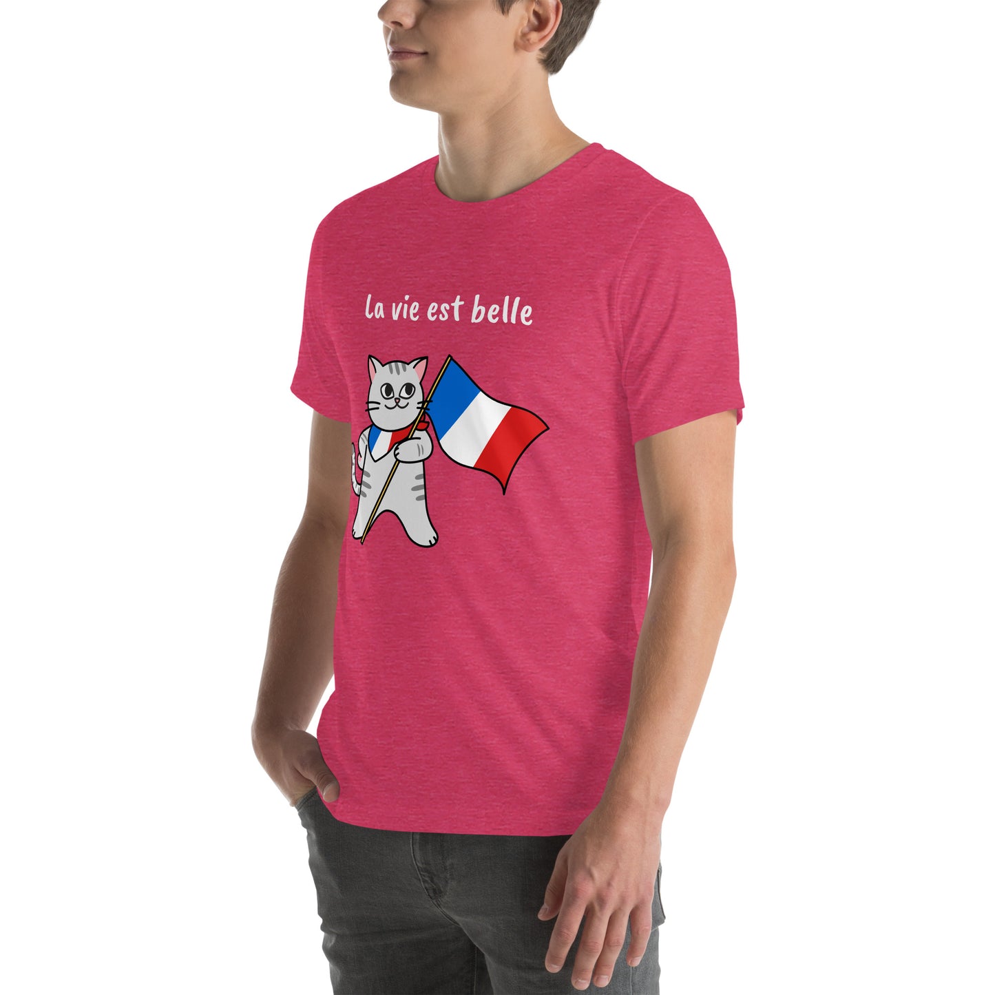 Camiseta unissex - Gato francês - La vie est belle