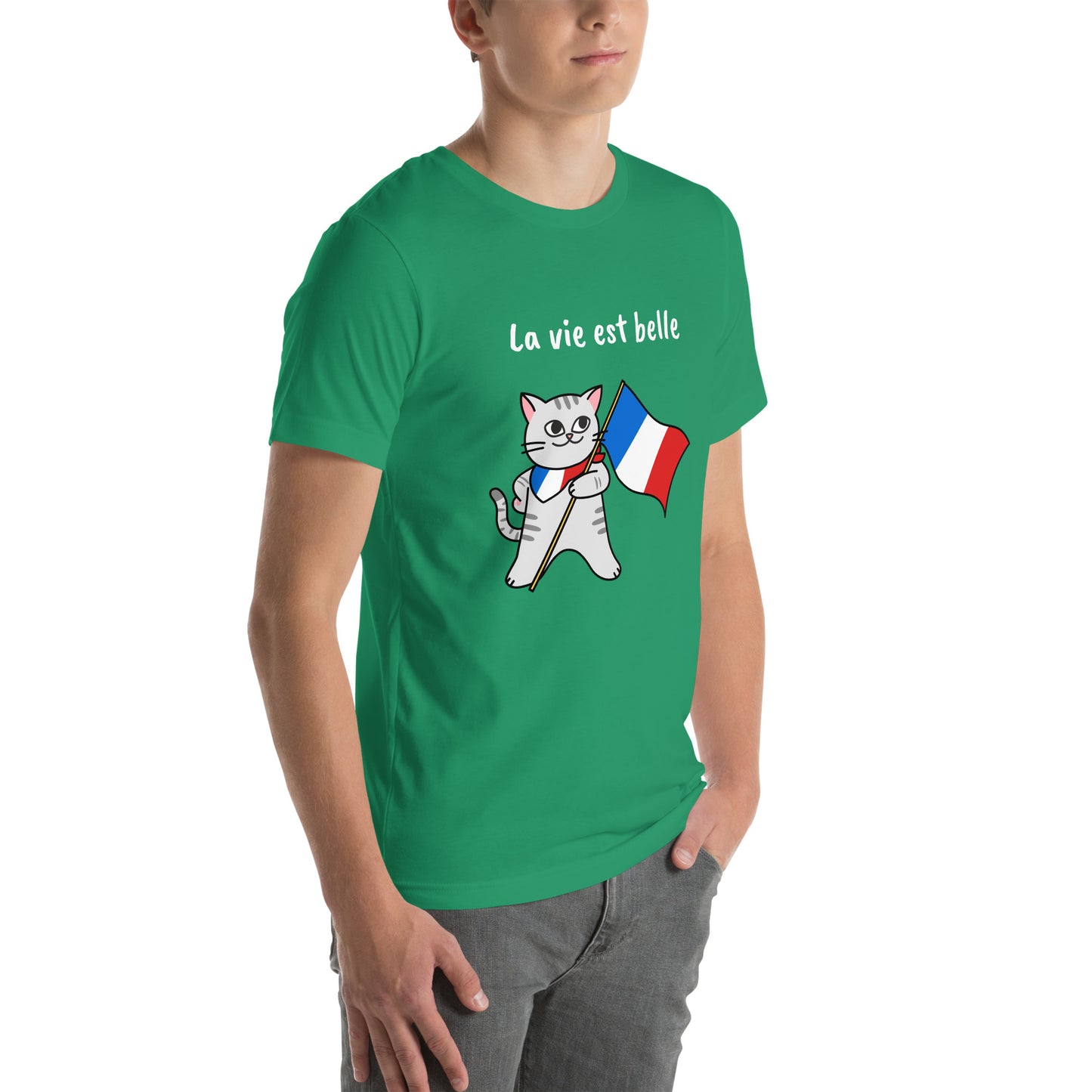 Camiseta unissex - Gato francês - La vie est belle