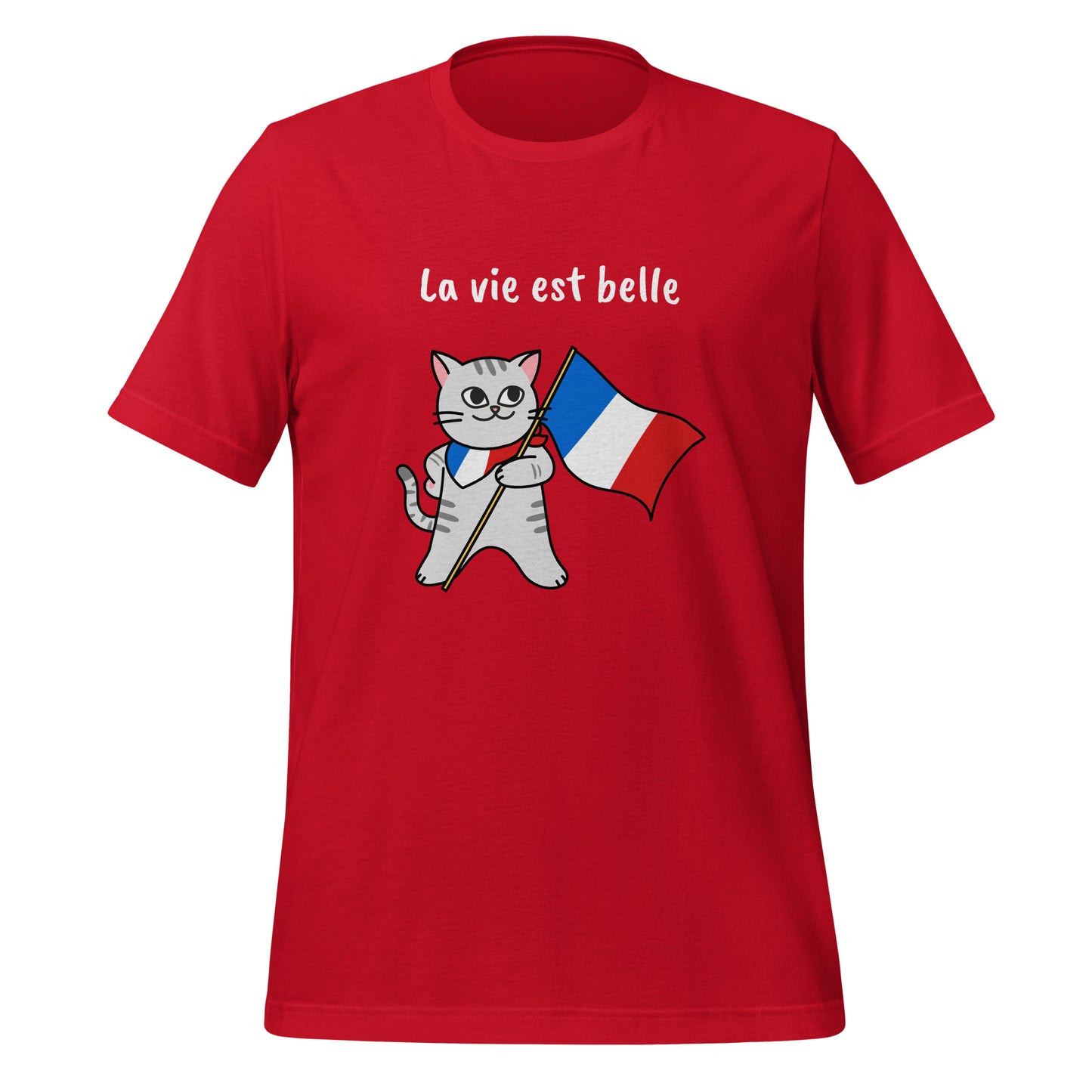 Camiseta unissex - Gato francês - La vie est belle