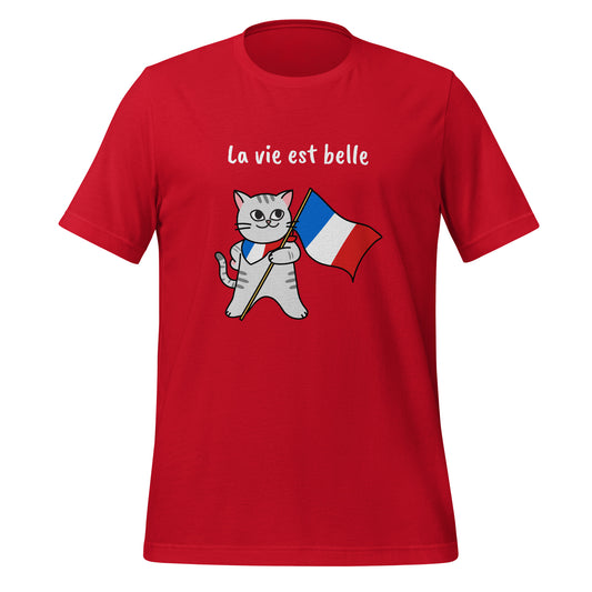 Camiseta unissex - Gato francês - La vie est belle