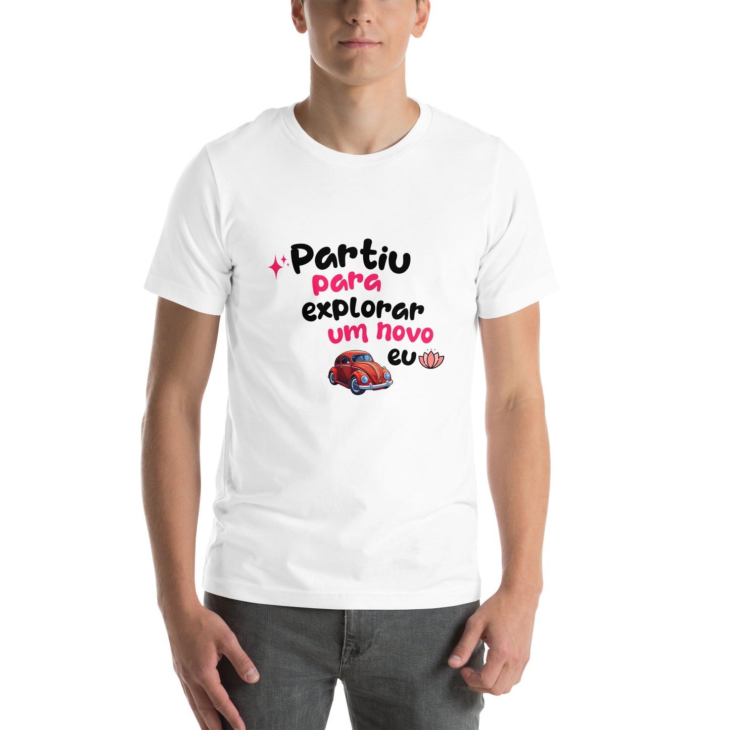 Camiseta unissex - Partiu para explorar um novo EU