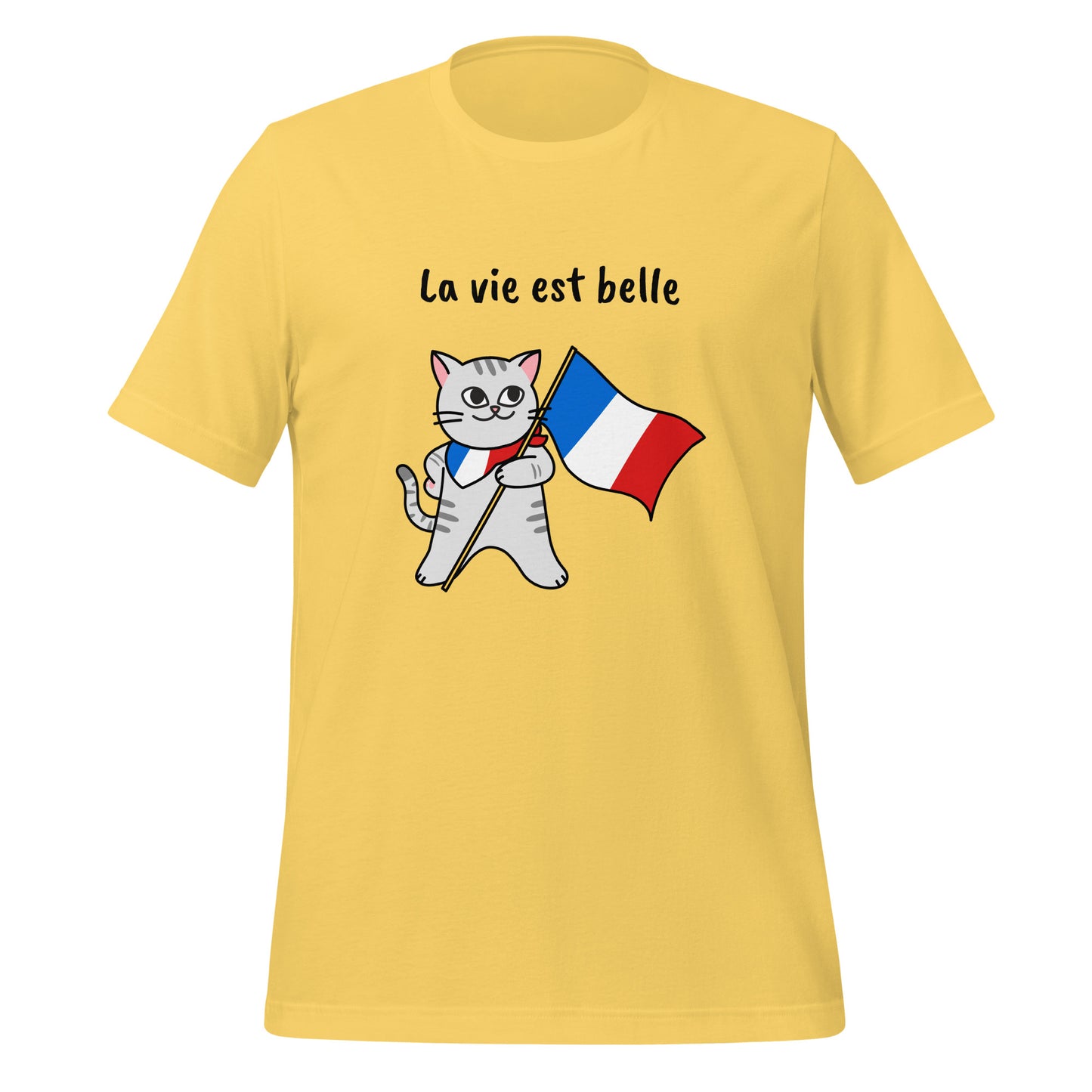 Camiseta unissex - Gato francês - La vie est belle