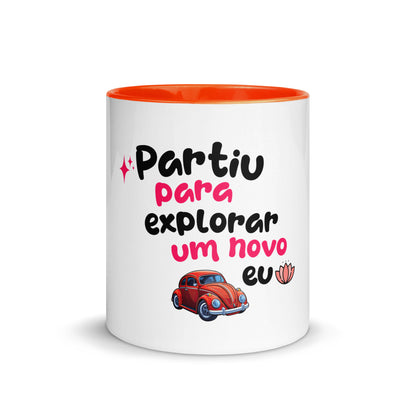 Caneca com Cor Interna - Partiu para explorar um novo EU