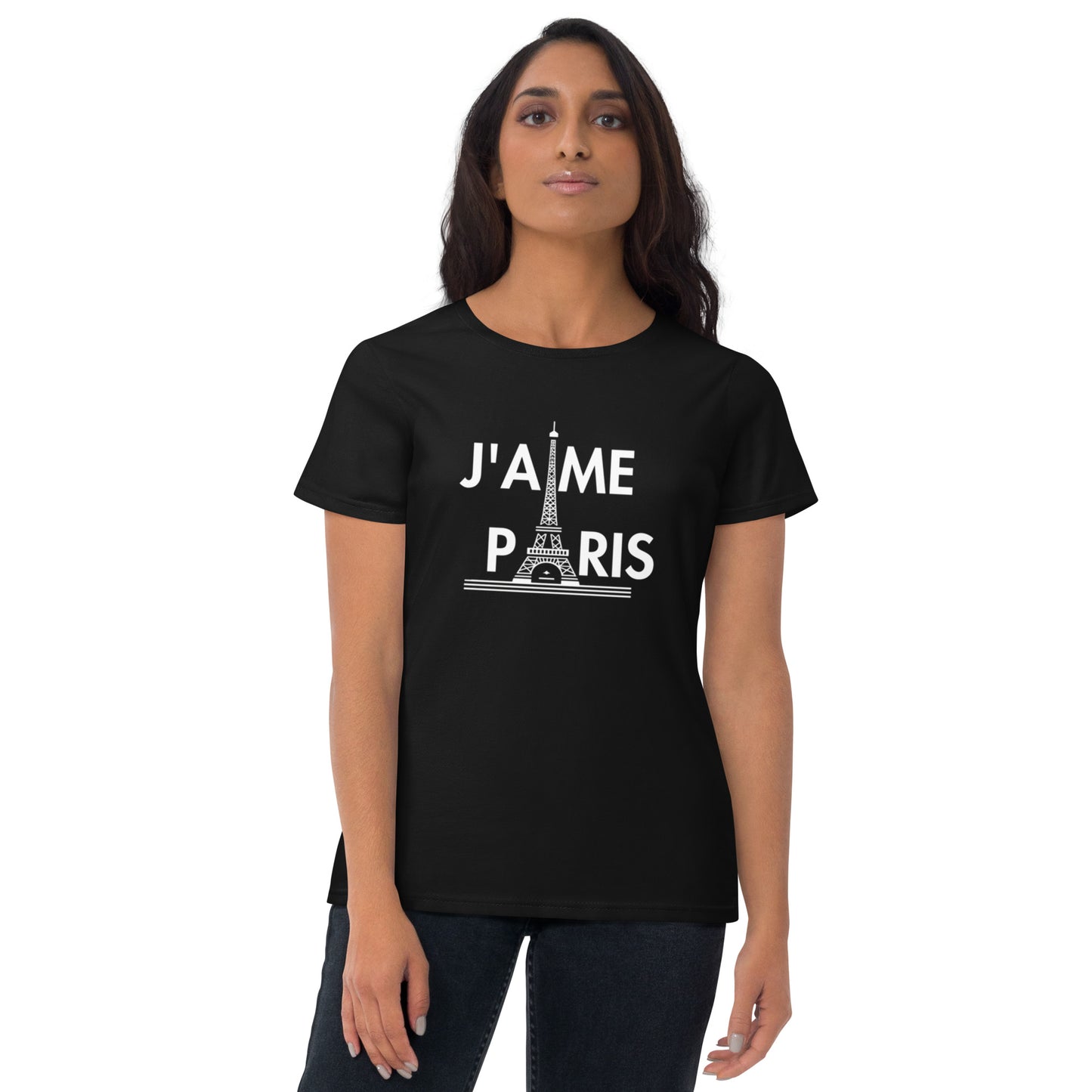 Camiseta feminina com mangas curtas - J'aime Paris