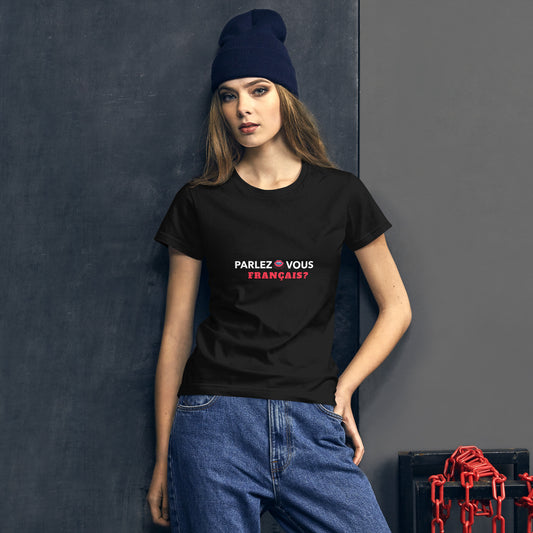 Camiseta feminina com mangas curtas - PARLEZ-VOUS FRANÇAIS?