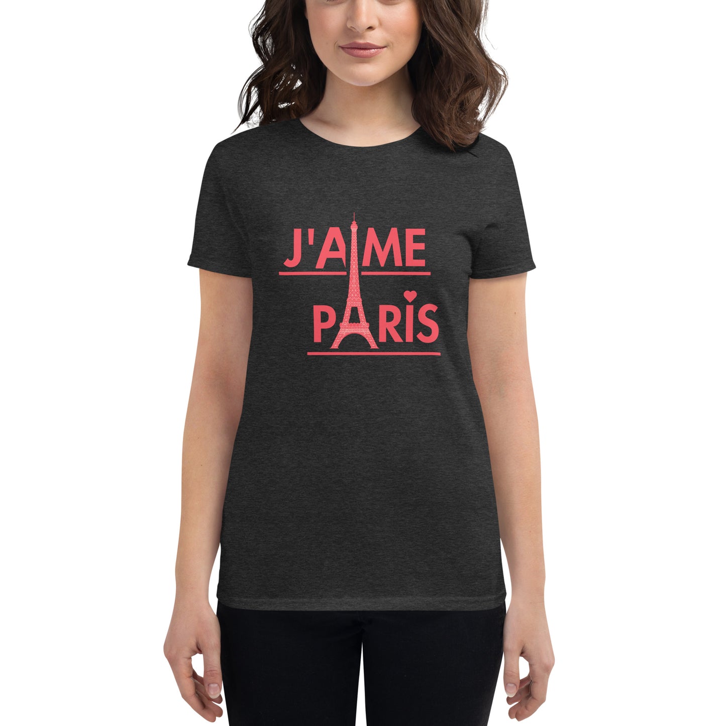 Camiseta feminina com mangas curtas - J'aime Paris (Modelo 02)