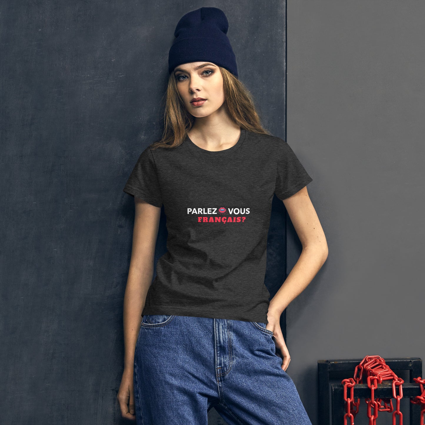 Camiseta feminina com mangas curtas - PARLEZ-VOUS FRANÇAIS?