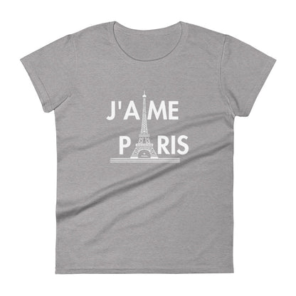 Camiseta feminina com mangas curtas - J'aime Paris