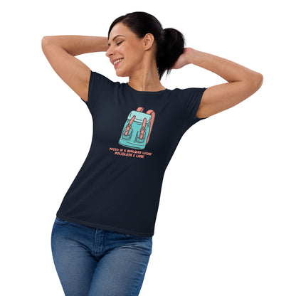 Camiseta feminina com mangas curtas - Poliglota e livre