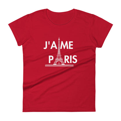 Camiseta feminina com mangas curtas - J'aime Paris